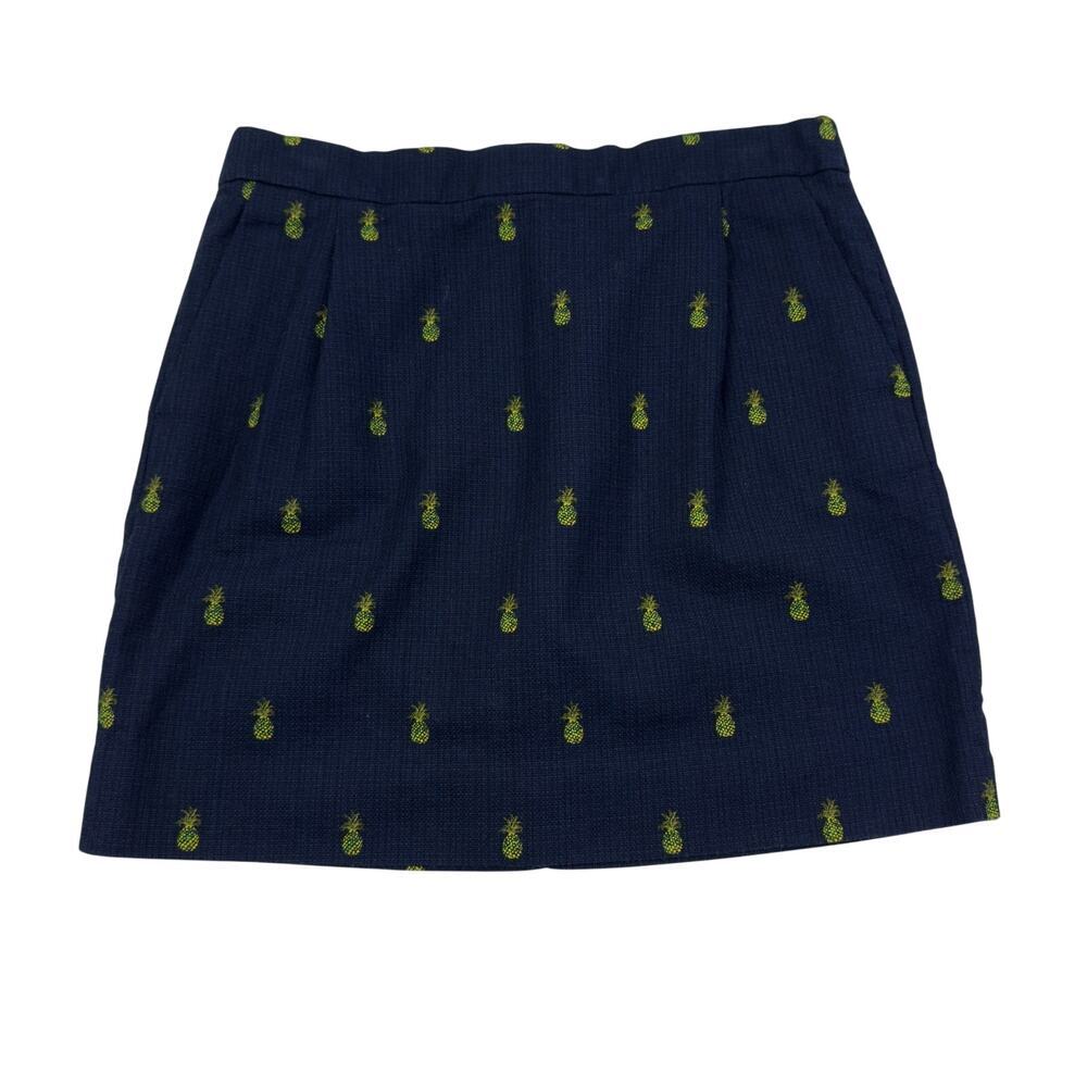 J. Crew 100% Cotton Pineapple Preppy Skirt Women's Size 6